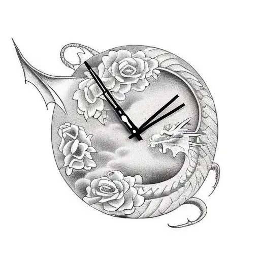 Dragon Clock Flowers