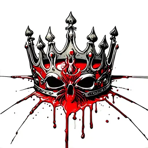 Bloody Crown Suspended By The Spider Webs That Stretches Out To The Side