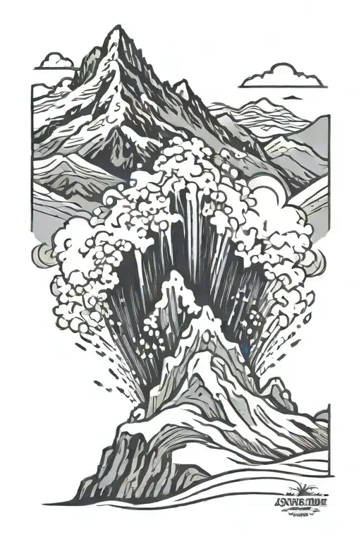 Snow Avalanche Crashing Down A Mountain