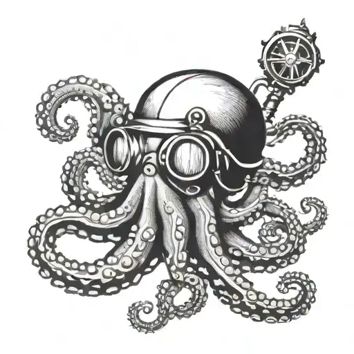 Octopus With Diving Helmet