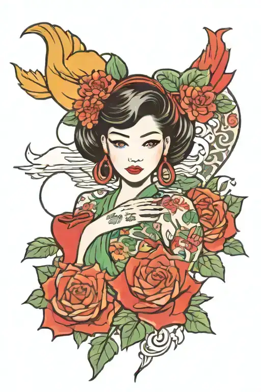 Asian Pinup Girl Dressed