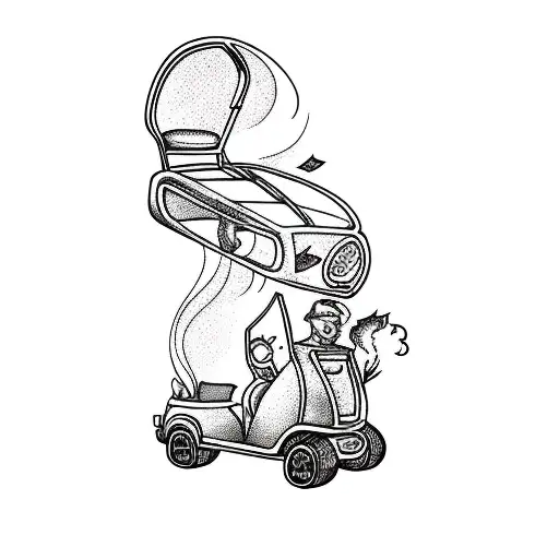 A Golf Cart With Smoke Coming Out Of It