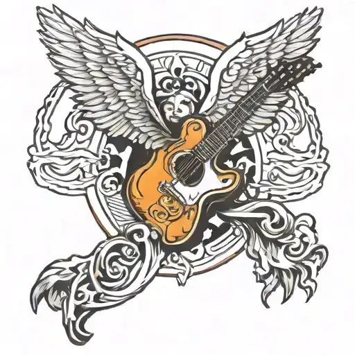 Guitar With Angel Wings