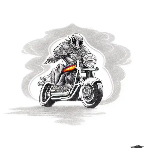 A Sleek And Powerful Motorcycle In Full Throttle With Fire In The Wheels