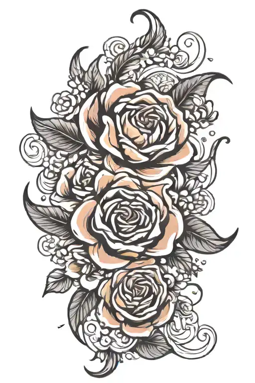 Taurus And Virgo Sign With Flowers Intertwined