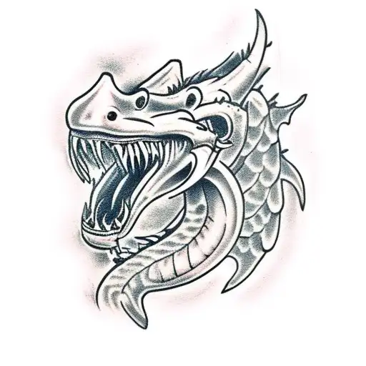 Flaming Dragon Head Shark