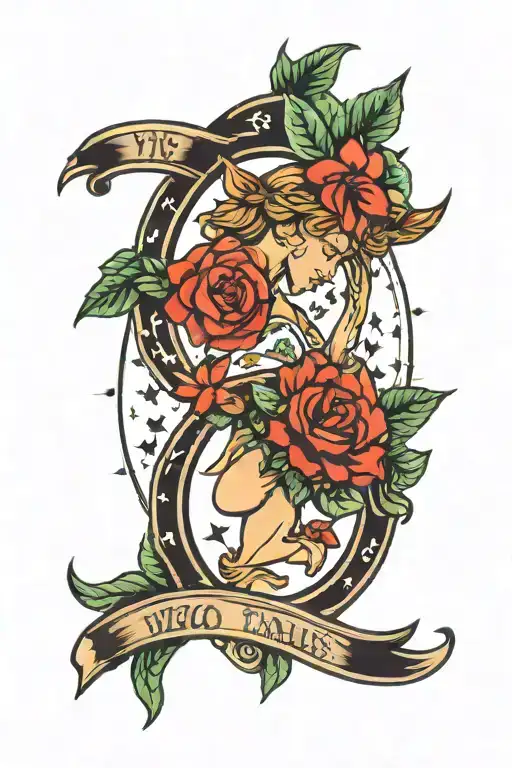 Virgo And Taurus Zodiac Symbol Surrounded