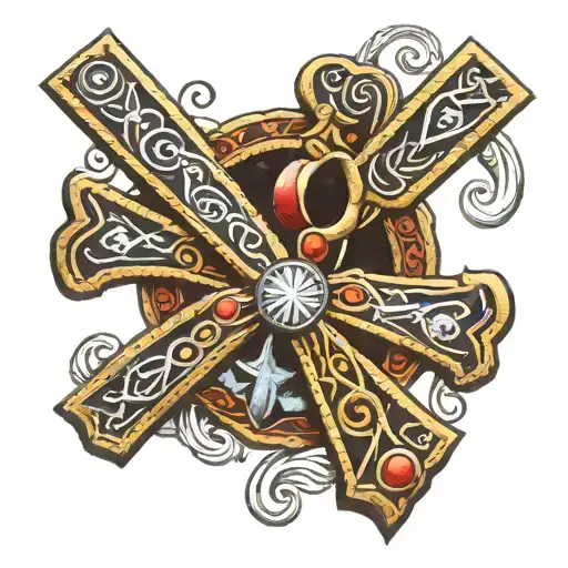 A Ankh Cross Being Painted By A Painter