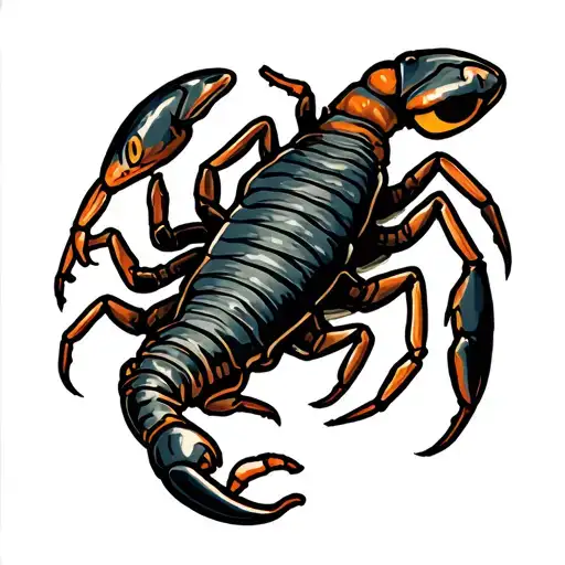 Simple Old School Scorpion Tattoo A5 Format