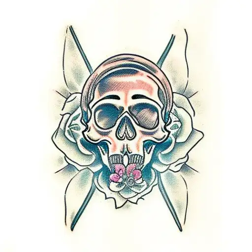 Bearded Skull Kissing Girl