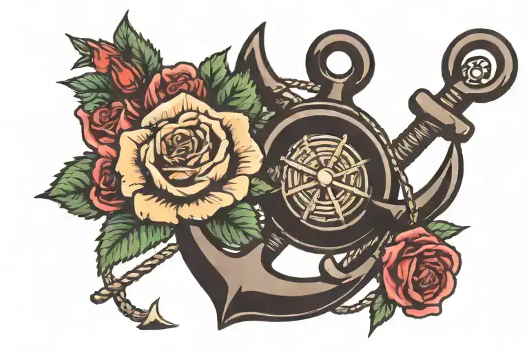 Anchor Compas Rose Nautical