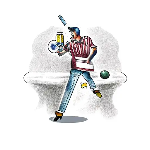 A Pharmacist Mixing Potions In Stadium Of Football