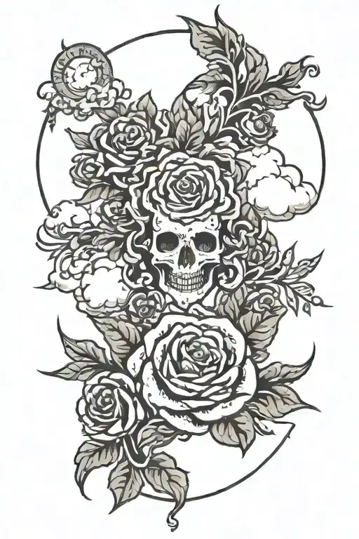 Chritam With Flowers And Clouds