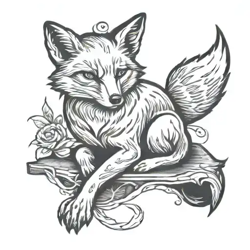 9 Taield Fox Sitting Alone