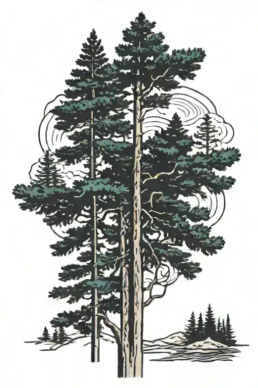 Pine Trees In The Background