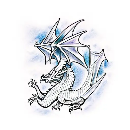 A Welsh Dragon Spreading Its Wings