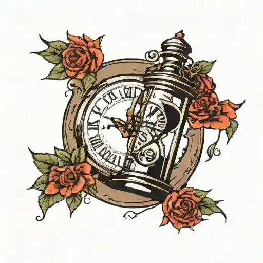 Hour Glass With Clock