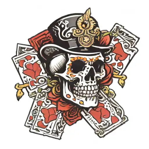 Skull With Cards Thug