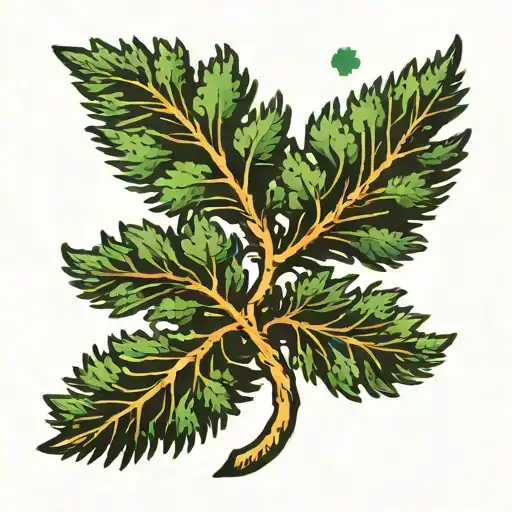 Cedar Tree With Four Leaf Clover