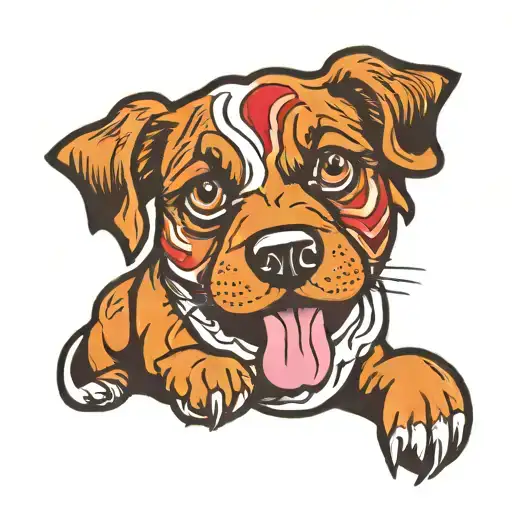 Old School Dog Tattoo Design