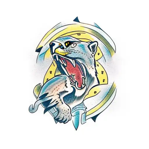 Jaguar Fighting An American Eagle