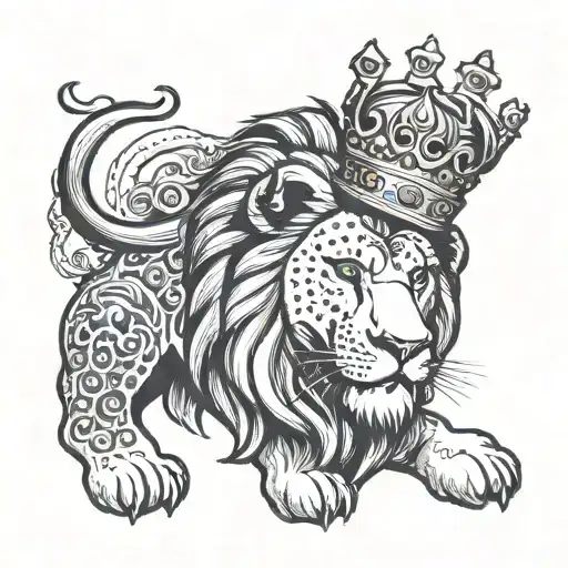 Lion Wearing A Crown