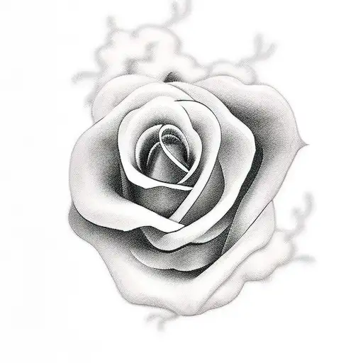 Black And Grey Rose Degger Tattoo That Would Cover A 4X4 Black