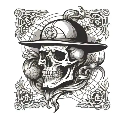 Skull With A Globe Inside