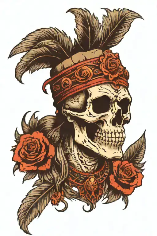 Skull Face With A Bear Headdress Being Worn