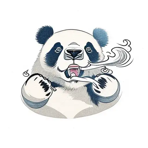 Angry Panda With Smoke Coming Out Of His Mouth