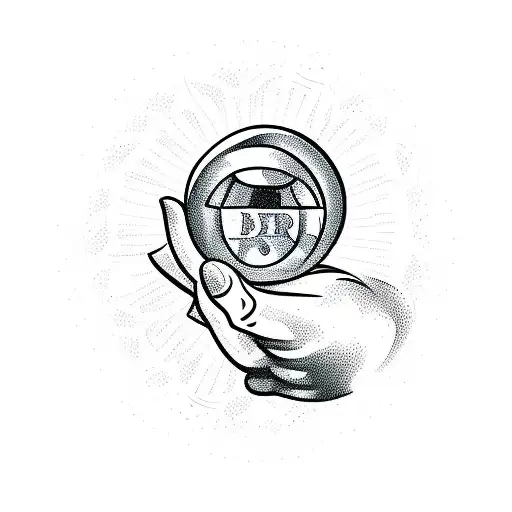 A Stockbroker's Hand Holding A Crystal Ball With Stock Market Symbols Inside
