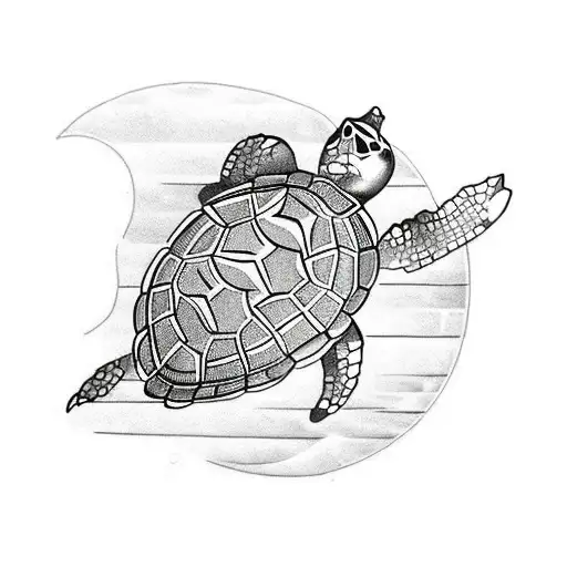 Turtle With Compass On Back