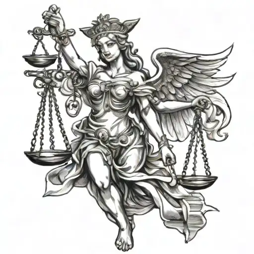 Beautiful Lady Justice Half Body