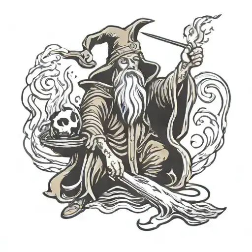 Evil Wizard Casting A Spell