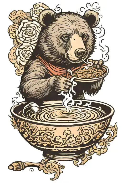Steam From A Bowl Of Tea Creates The Image Of A Bear