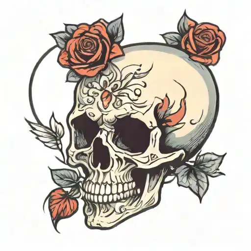 Skull Heart Symbolizing Love