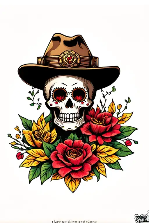 Firefighter Inspired Traditional Mexican Sugar Skull