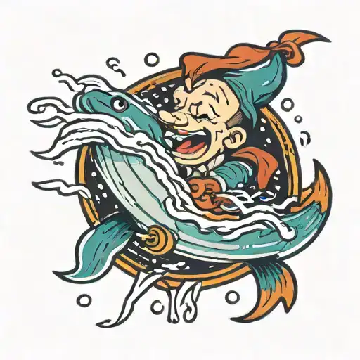 Cartoon Character Drowning