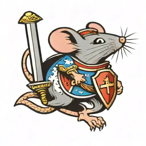 Mouse With A Shield And Sword