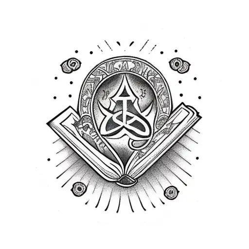 A Magical Book With Intricate Runes And Symbols