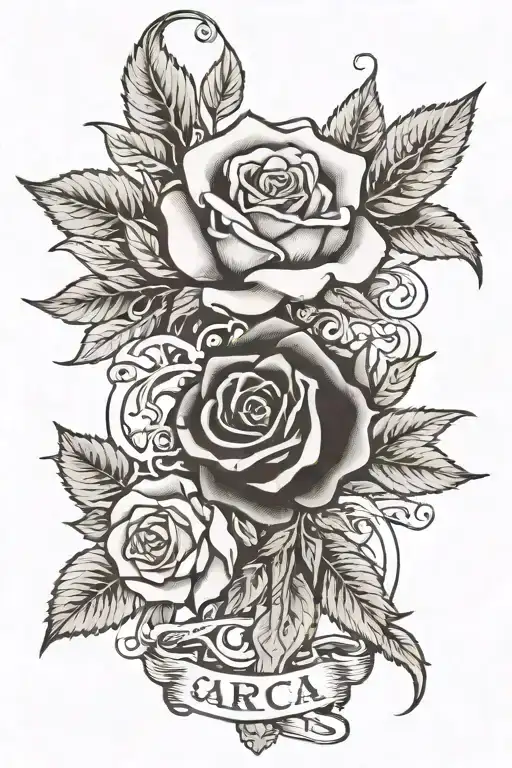 Rose With Last Name Garcia Going Through Stem