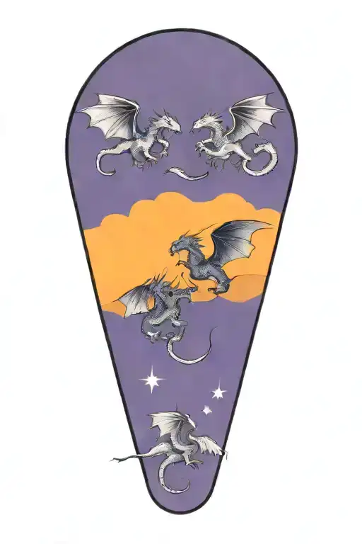 3 Dragons Flying Together