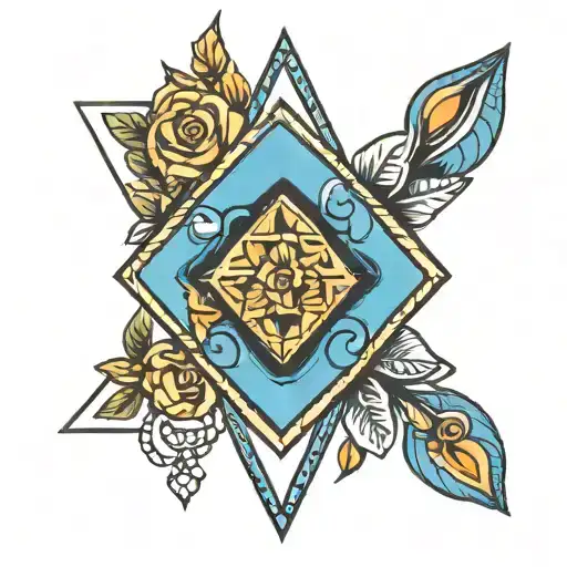 Blue Diamond Shaped Line Outlining