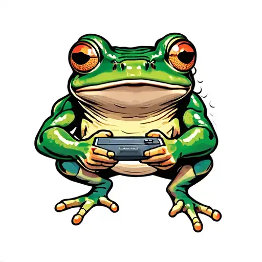 Frog Playing Video Games
