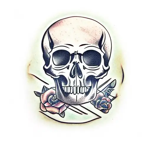 Skull With Barb Wire