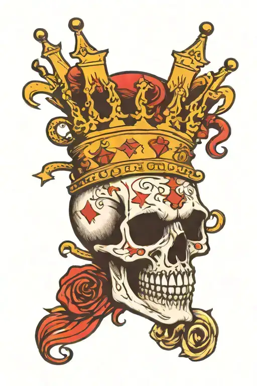 Harley Quinn Skull Wearing A Crown
