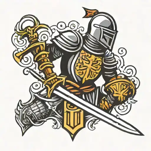 Knight Holding A Sword