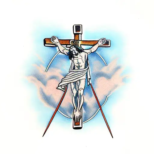 Jesus Hanged In A Cross Of Daggers