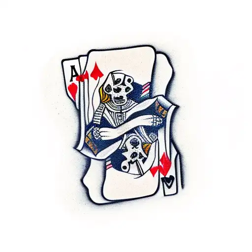 A Hand Of Playing Cards Being Held By A Skeleton Hand