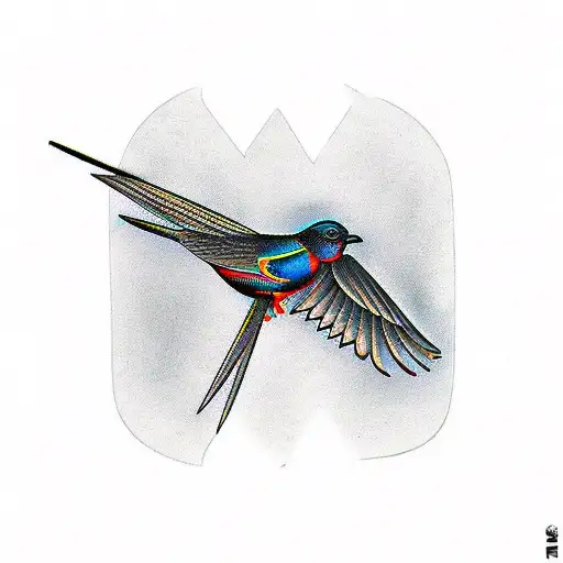 Black Bird Side Profile Flying